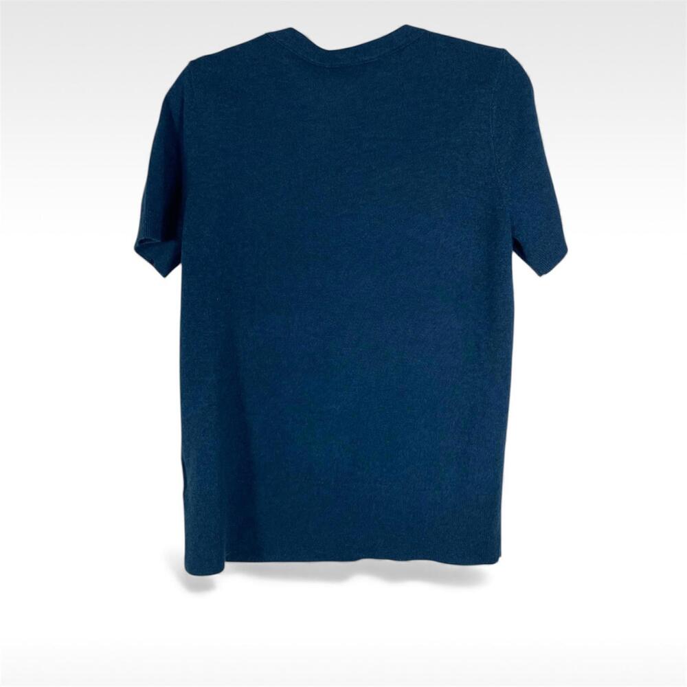 Theory Tolleriee Hydro Soft Cashmere Crew Short Sleeve Sweater Top - Size Medium - Picture 2 of 8